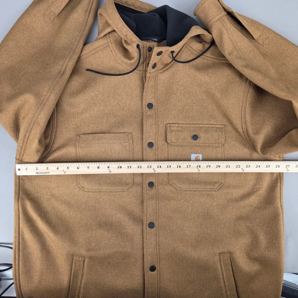 Carhartt Rain Defender Hooded Jacket Mens XL Brown Relaxed Fit Workwear Gorpcore - Picture 8 of 8